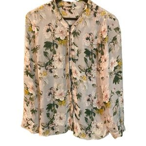 Joie silk floral long sleeve blouse